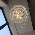 Spiral K9 Crystal Chandelier LED Pendant Light