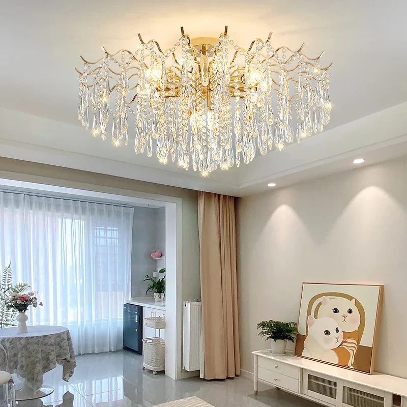 Crystal Chandelier | Luxury Living Room Light | Creative Elegant Lighting