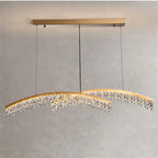 Modern Gold Metal Luxury K9 Crystals LED Dimmable Ceiling Lights by Afralia™