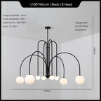 Modern Iron Glass Pendant Chandelier for Home Décor