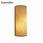 Bamboo Wall Lights Sconces LED Fixtures for Bedroom Bathroom Stairs Luminarias
