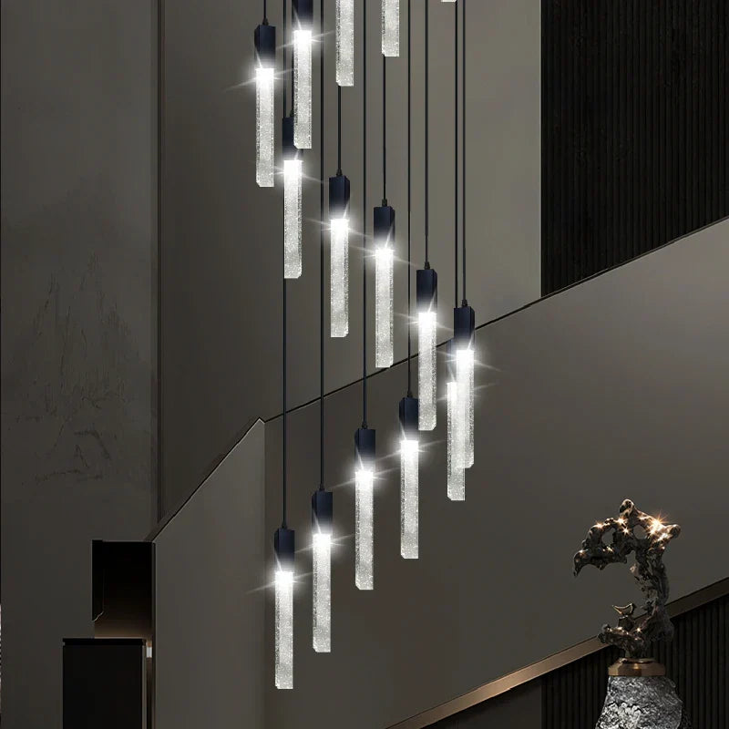 Crystal Bubble Chandelier Pendant Light - Modern Staircase Hanging Fixture