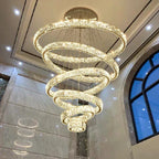 Luxury Gold Round Crystal Pendant Chandelier | Design for Living/Dining Room Lighting