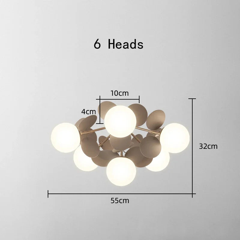 Petals Ceiling Chandelier Light Fixture for Nordic Living Room & Bedroom