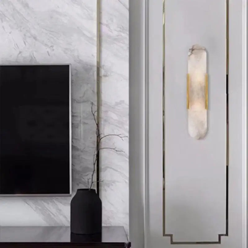 Suspended Linear Marble Chandelier: Modern Alabaster Circular Pendant Light