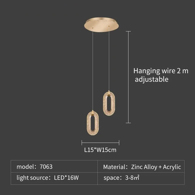 LED Chandeliers: Luxury Staircase Pendant Lamps, Long Hanging Gold Fixture