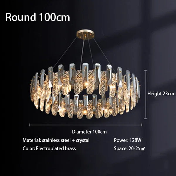 Crystal LED Chandelier: Modern Luxury Pendant Light for Bedroom, Restaurant, and Home Decor