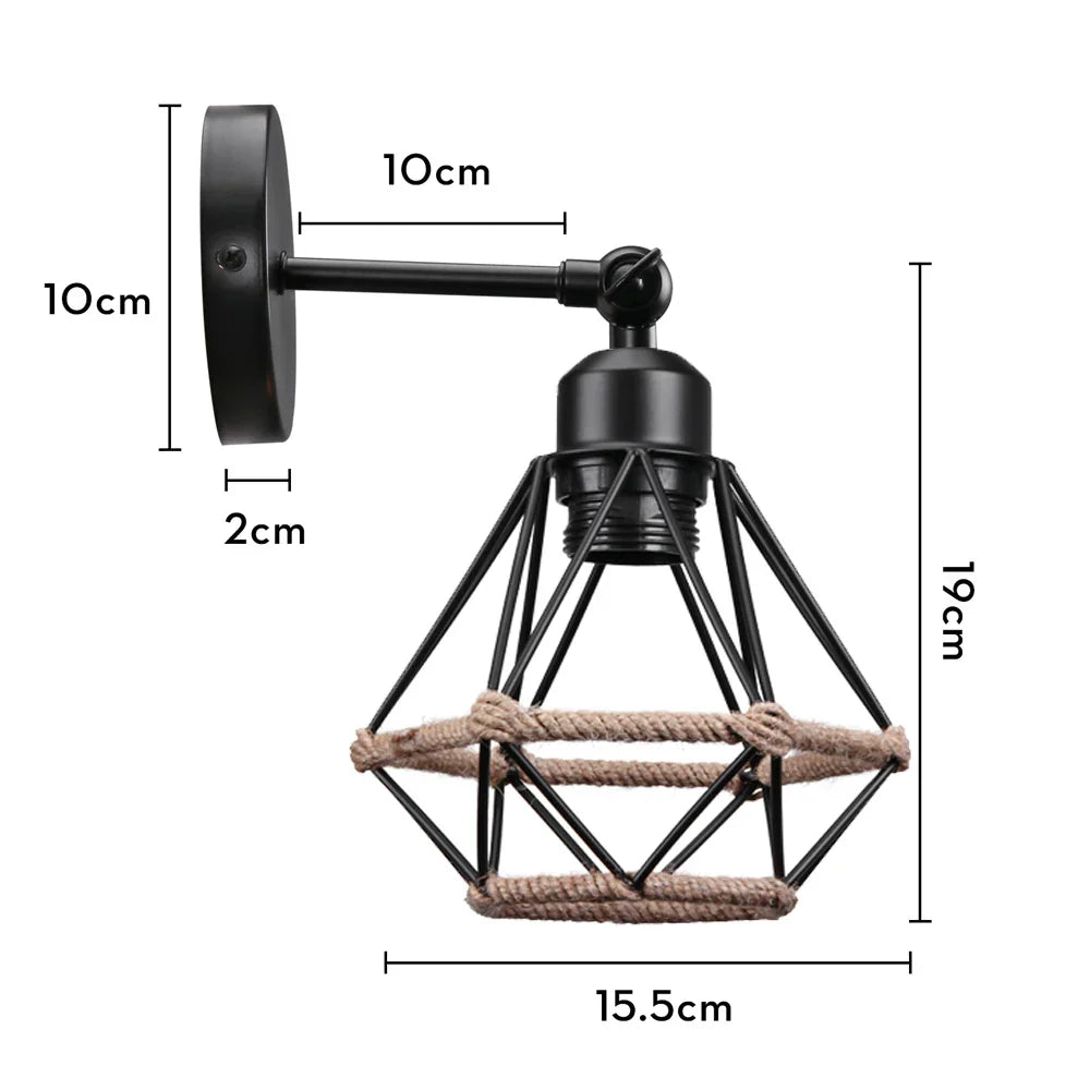 Vintage Industrial Wall Sconce Ceiling Lamp Retro Loft Light Shade