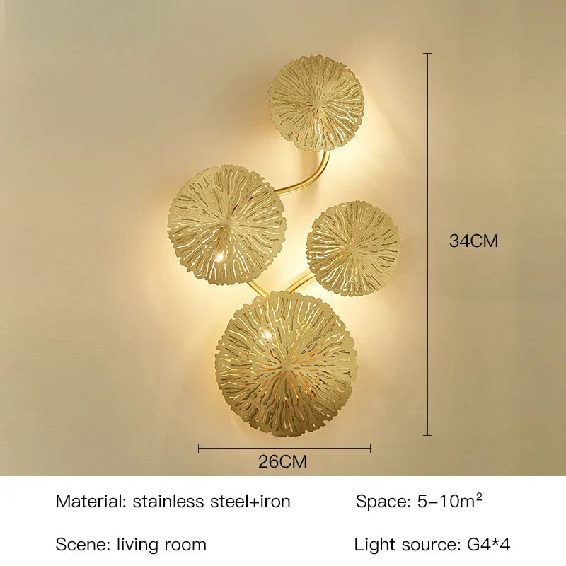 Nordic Lotus Leaf Wall Light: Industrial Style Retro Sconce for Home and Hotel