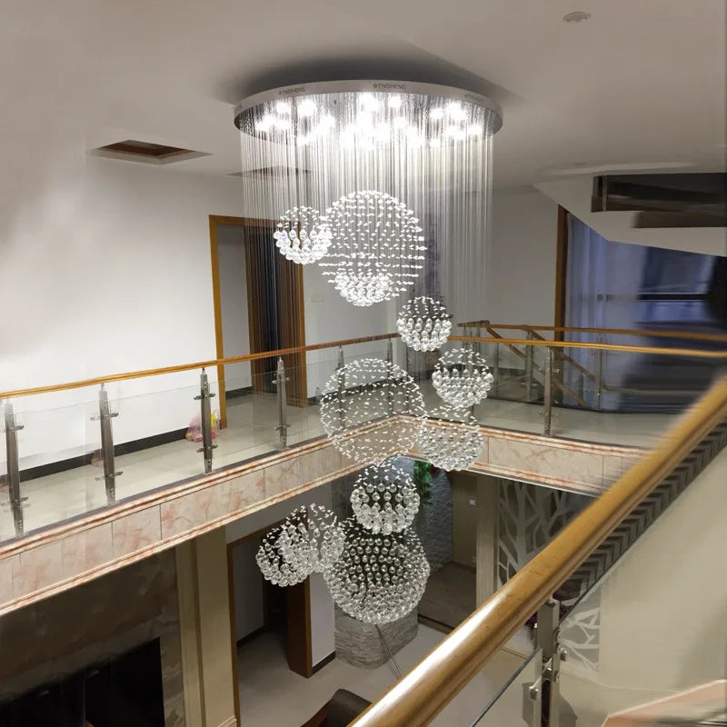 Modern Crystal Chandelier LED Pendant Light for Living Room Decor