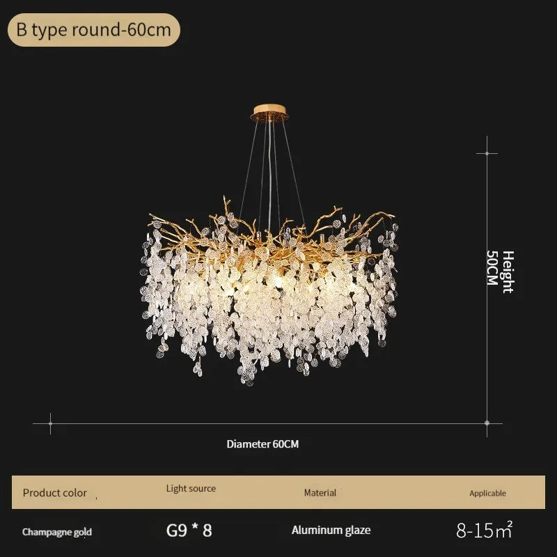 Crystal LED Chandelier: Luxury Pendant Lamp for Home Decor