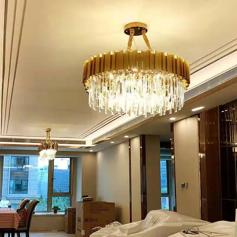 Modern Aluminum Circle LED Ceiling Chandelier for Bedroom Living Room Kitchen Fixtures
