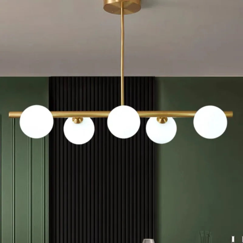 Gold Glass Ball LED Pendant Light for Kitchen Dining Room Lighting