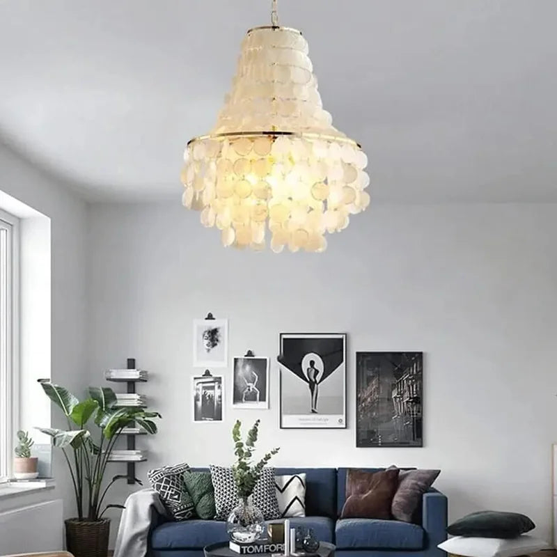 Modern Luxury Shell LED Ceiling Chandelier for Home Decor - Villa, Living Room, Staircase