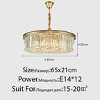 Retro Crystal Ceiling Chandelier for Living Dining Room, Industrial Vintage Hanging Light