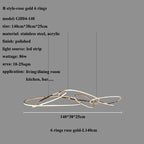 Rose Gold LED Chandeliers: Modern Rings Lighting for Living, Dining, Kitchen - Luminaire