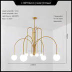 Modern Iron Glass Pendant Chandelier for Home Décor