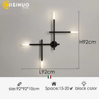 Nordic Black LED Wall Lamp: Multi Arms Bedside & Living Room Indoor Lighting
