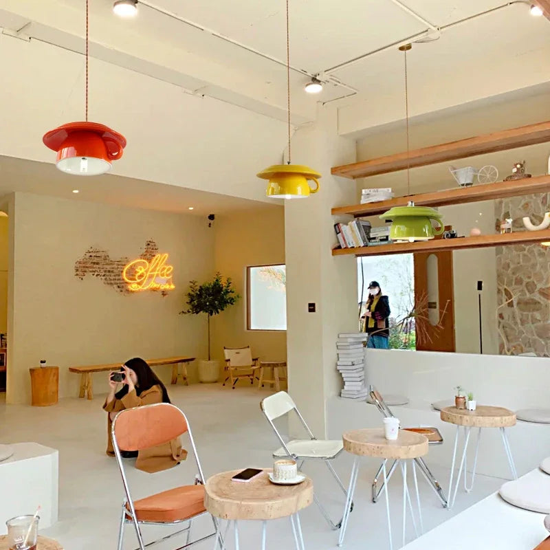 Ceramic Cup Pendant Lights Ceiling Chandeliers Modern Hanging Lamp