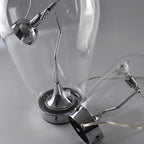 Lodes Blow Glass Table Light: Adjustable Modern Chrome Lamp for Home, Store, and Bar