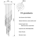 Modern Crystal LED Stair Chandelier for Large Spaces