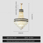 Crystal Chandelier Spiral Staircase Hall Lamp Duplex Living Room Hardware Texture