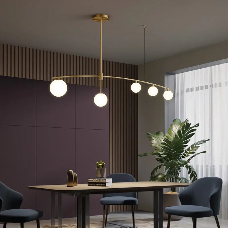 Glass Ball Pendant Chandelier: Stylish LED Hanging Lights for Dining Room, Kitchen, & Bar.