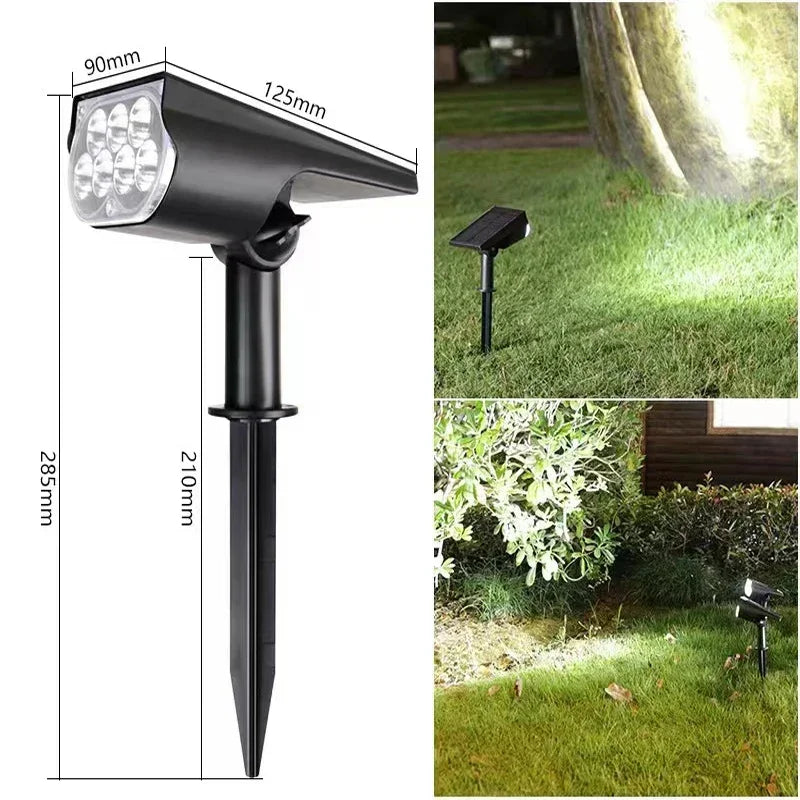 Solar Powered 7LED Spotlight: Adjustable, Waterproof Outdoor Landscape Wall Light.