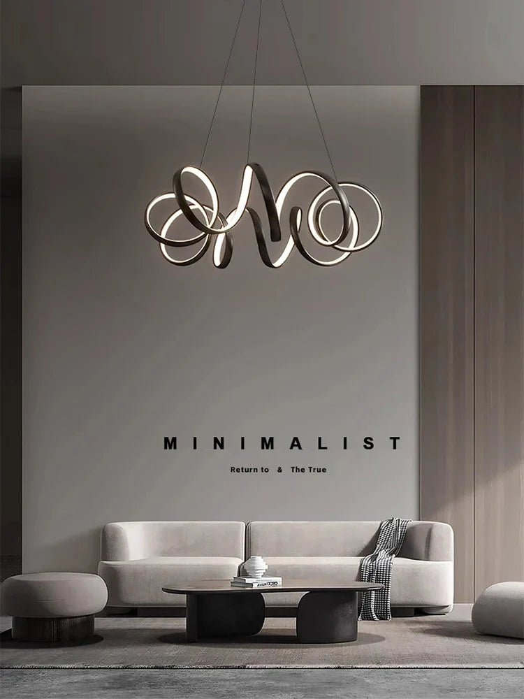 Creative Twisted LED Chandelier for Living Room Bedroom Lighting