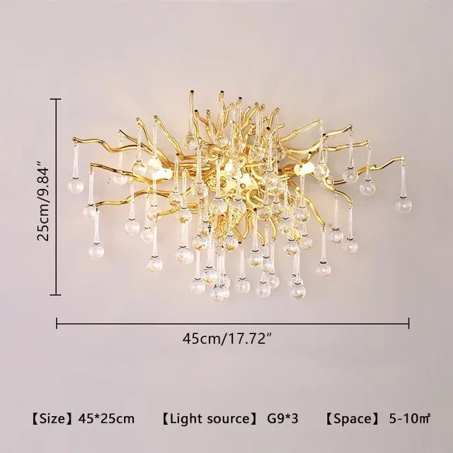 Luxury Crystal LED Chandelier: Modern Nordic Gold/Silver Ceiling Lamp for Home Decor