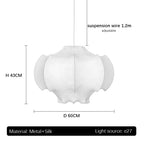 Italian Silk Pendant Lights: Designer Luxury for Interior Decor in Living Room, Bedroom, Dining.