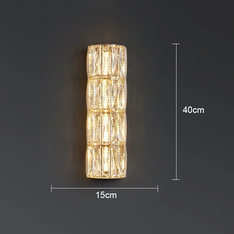 Crystal LED Wall Lamp for Living Room Aisle Bedroom Staircase Decoration