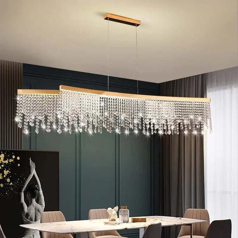 Crystal Chandelier Luxury Pendant Light for Living Dining Room LED Fixture