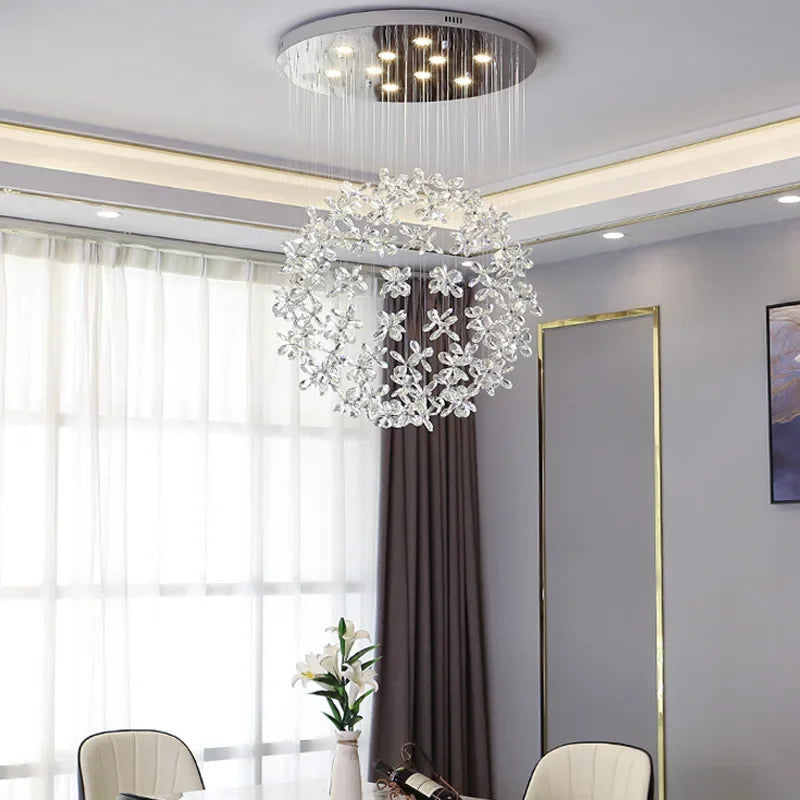 Modern Luxury Crystal LED Ceiling Chandelier Butterfly Light Fixture