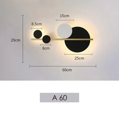 Nordic Black-White Warm Light Bedroom Wall Lamp