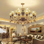 Luxury Crystals Chandelier | Elegant Ceramic Bedroom Lamp | Minimalist Villa Lighting