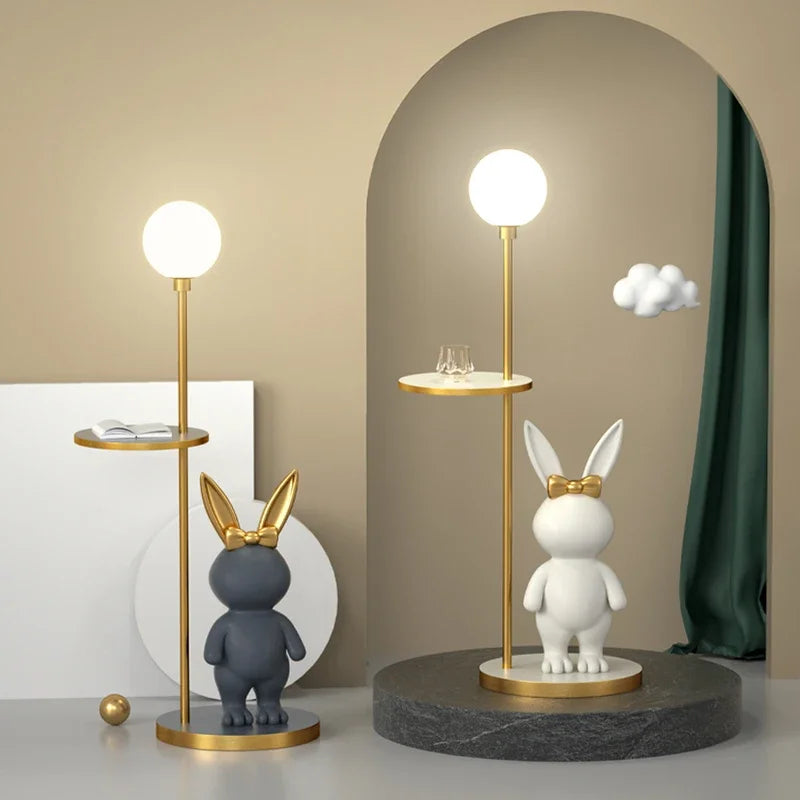 Resin Floor Lamp with Round Table for Children's Room and Study