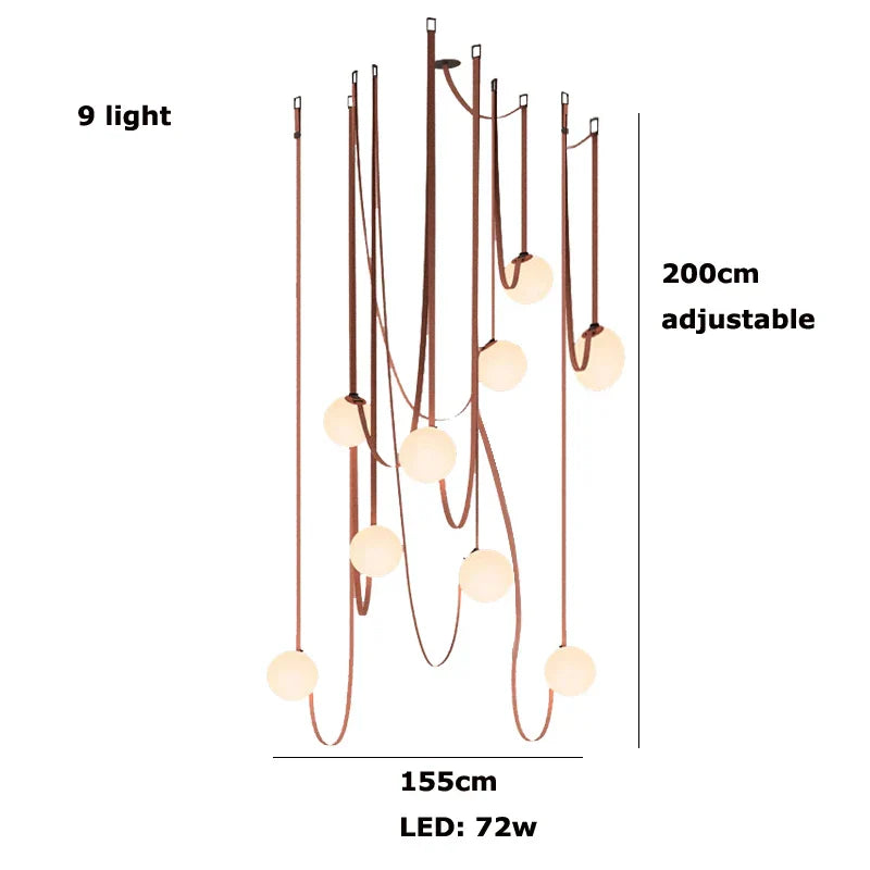 Glass Ball Pendant Lamp for Loft Living Dining Room, LED Lighting