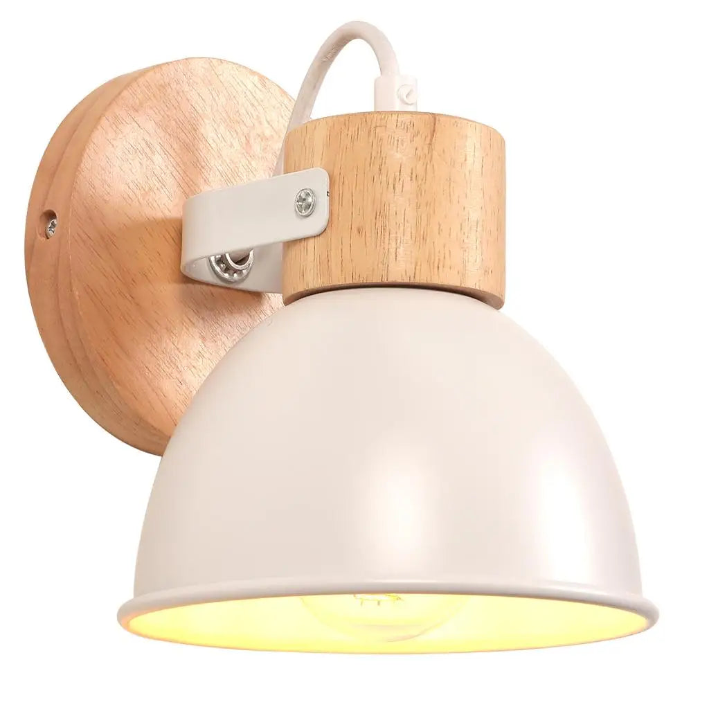 Nordic Macaroon Wooden Wall Light, Modern E27 LED Sconce for Bedroom & Living Room by Afralia™