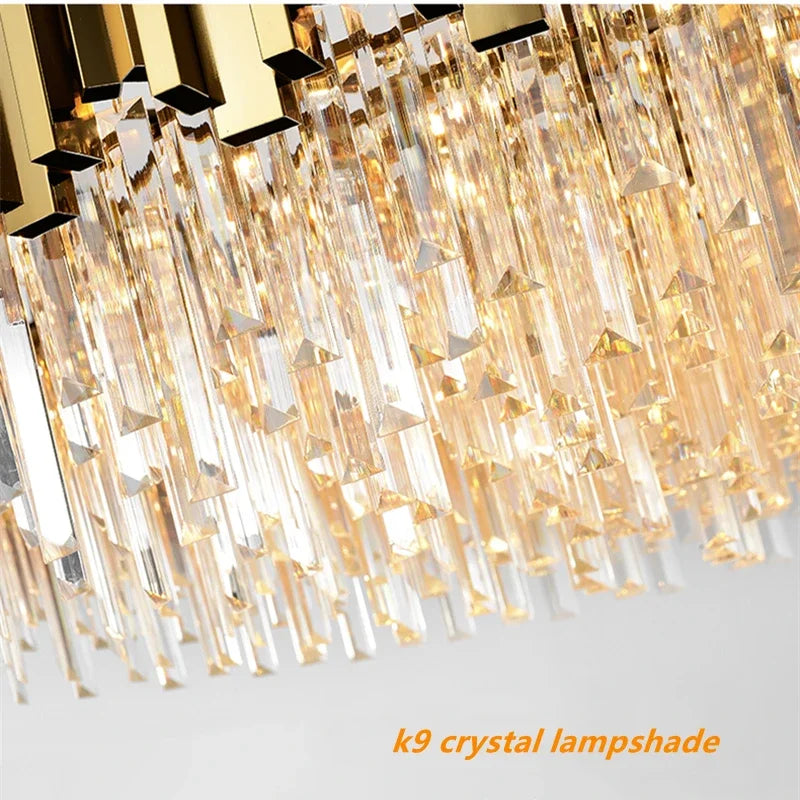 Stainless Steel Crystal Pendant Chandelier for Modern Luxury Indoor Lighting