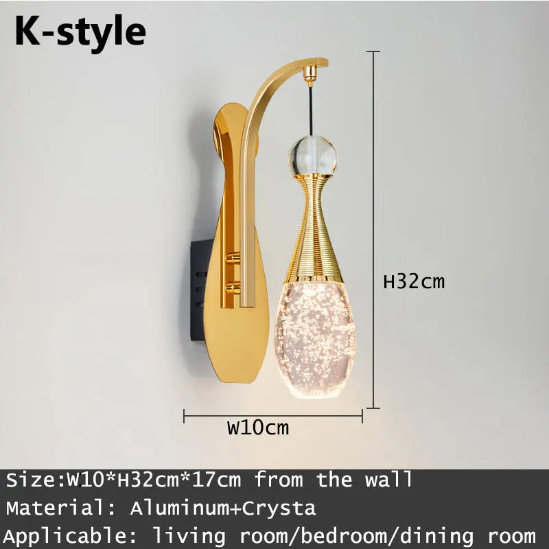 Crystal LED Wall Sconce for Elegant Home Décor