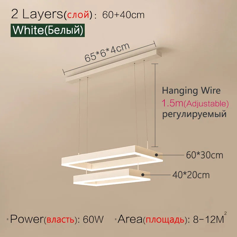 Modern LED Chandelier for Living Room by - Stylish Hanging Light Fixture for Dining and Bedroom