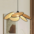 Petal Rattan Pendant Lamp: Stylish Lighting for Kitchen, Living Room & Tea House