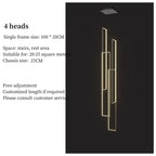 LED Stair Chandelier: Luxury Loft Geometry Pendant Lamps for Modern Living