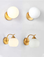 Modern Glass Shade Wall Lamp for Bedroom Loft Design, Up Down Iron LED Night Lights.