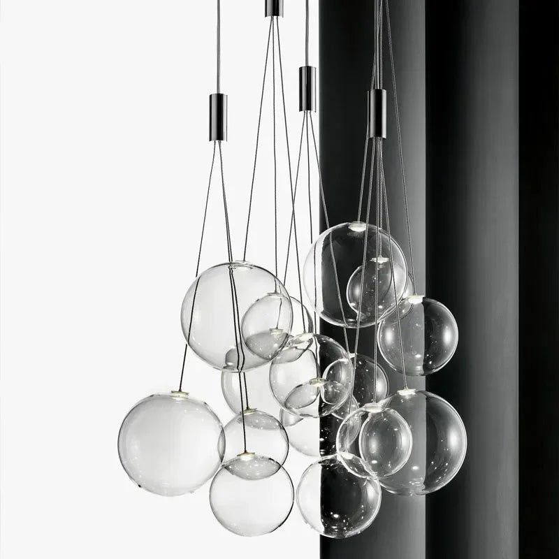 Modern Glass Ball LED Pendant Lamps for Kitchen Bedroom Living Room Lighting