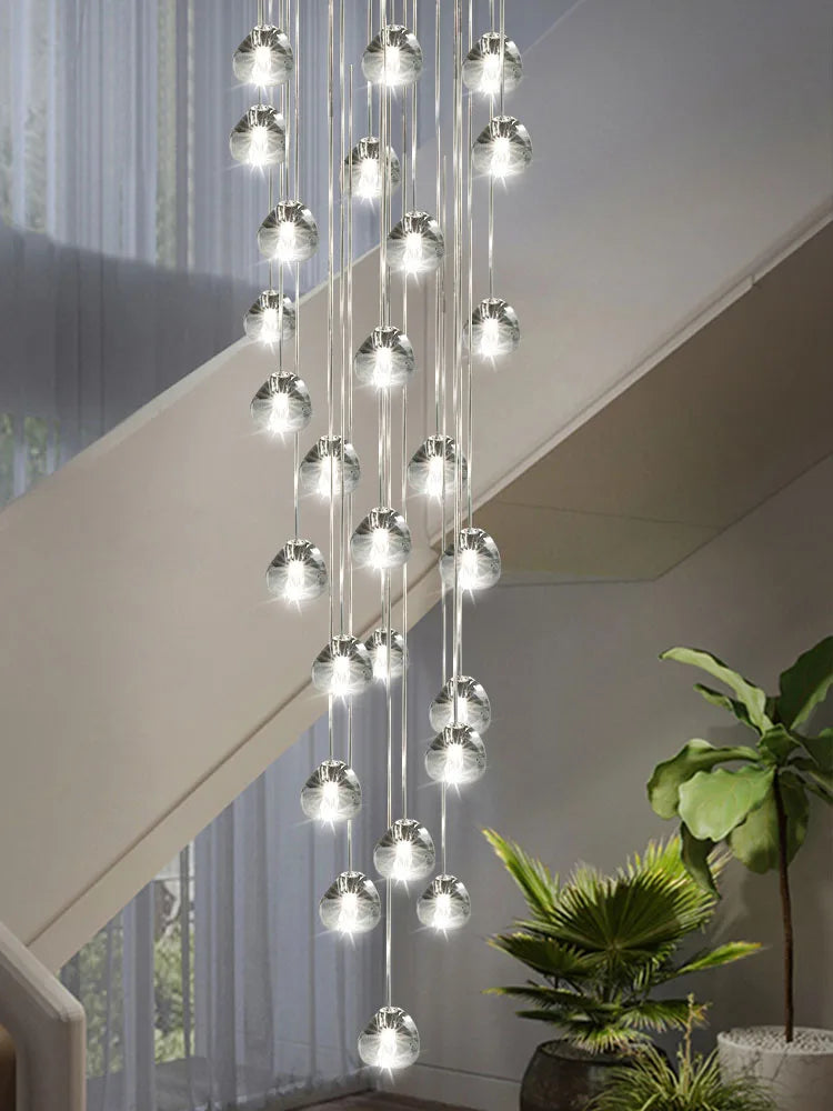 Luxury Spiral Staircase Chandelier LED Pendent Lamp for Stylish Living Room