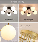 Glass Ball Ceiling Chandelier Pendant Lamp for Modern Living Bedroom