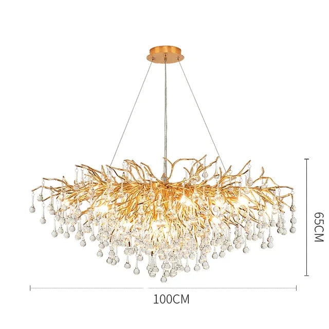 Modern Gold Chrome Crystal Chandelier Ceiling Pendant Light Fixtures