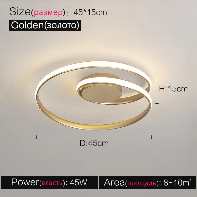 Modern Nordic Style LED Ceiling Lamps Bedroom Study Lighting